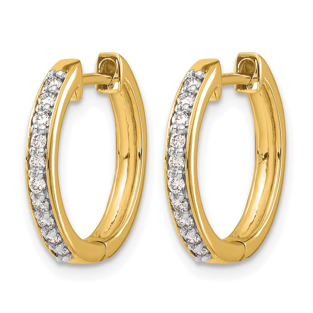 14k 1/4ct Lab Grown Diamond VS/SI+ G+ Comp Hinged Hoop Earrings