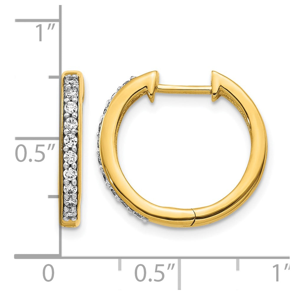 14k 1/4ct Lab Grown Diamond VS/SI+ G+ Comp Hinged Hoop Earrings