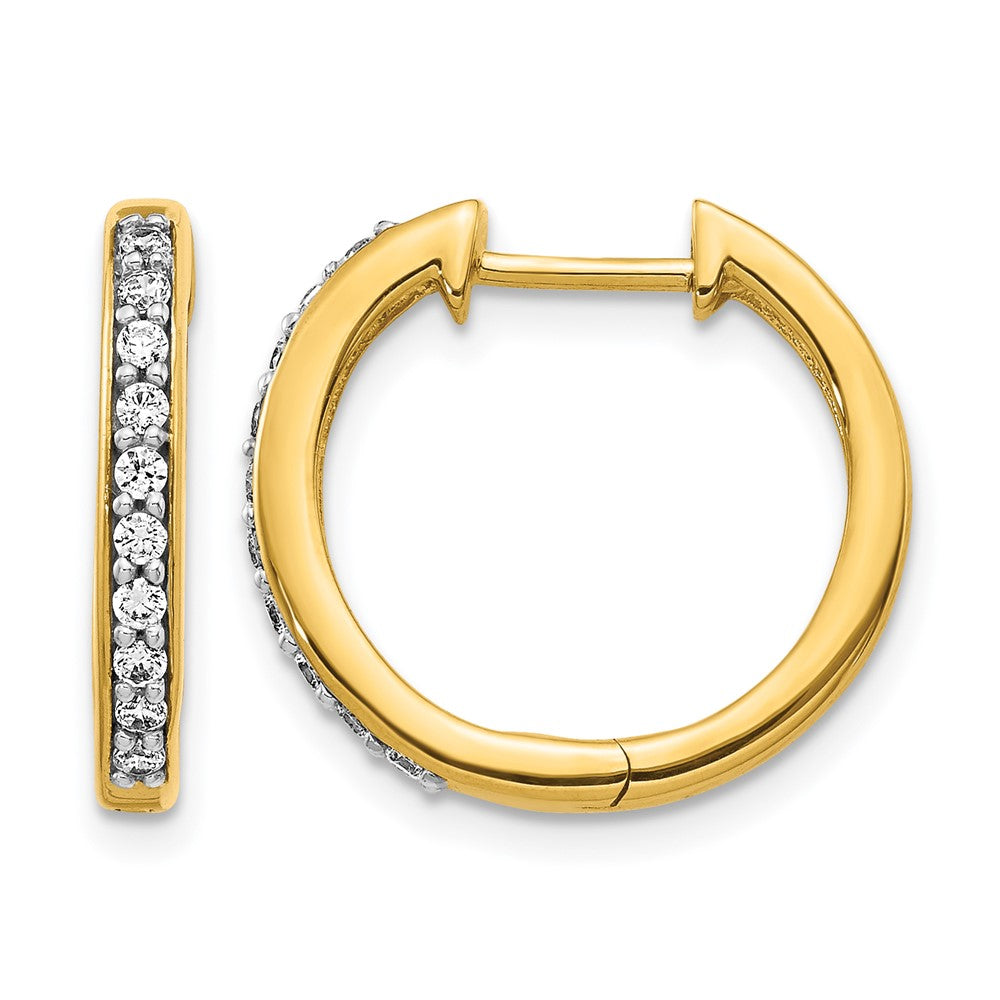 14k 1/4ct Lab Grown Diamond VS/SI+ G+ Comp Hinged Hoop Earrings