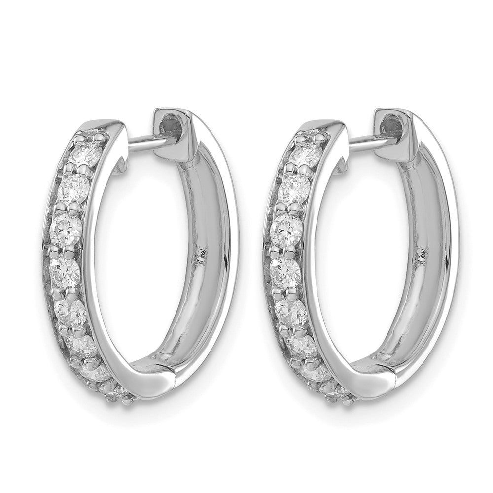14kw 1/2ct Lab Grown Diamond VS/SI+ G+ Comp Hinged Hoop Earrings