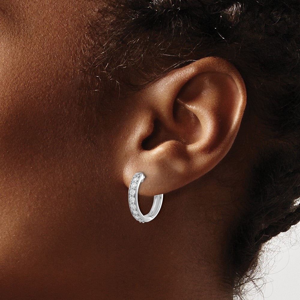 14kw 1/2ct Lab Grown Diamond VS/SI+ G+ Comp Hinged Hoop Earrings