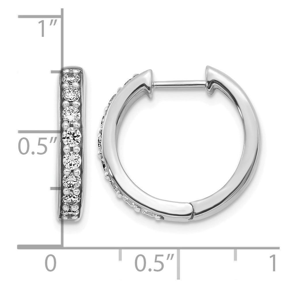14kw 1/2ct Lab Grown Diamond VS/SI+ G+ Comp Hinged Hoop Earrings