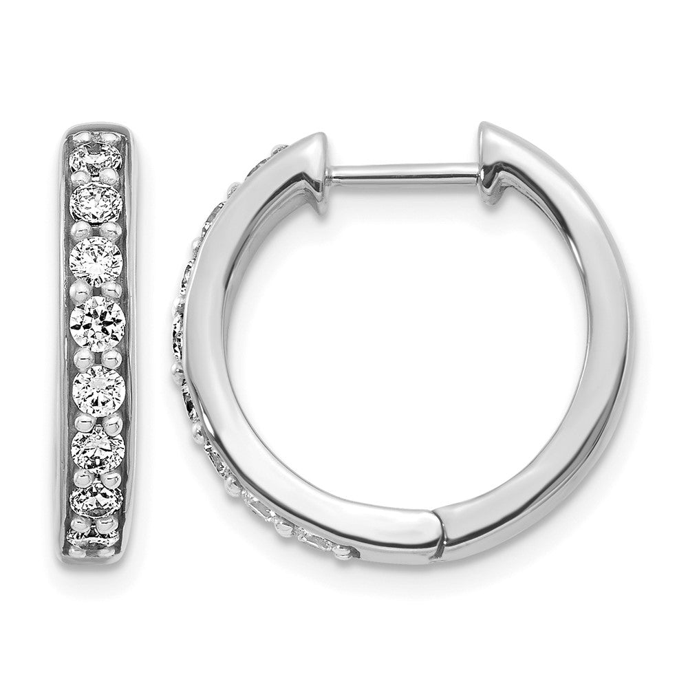 14kw 1/2ct Lab Grown Diamond VS/SI+ G+ Comp Hinged Hoop Earrings