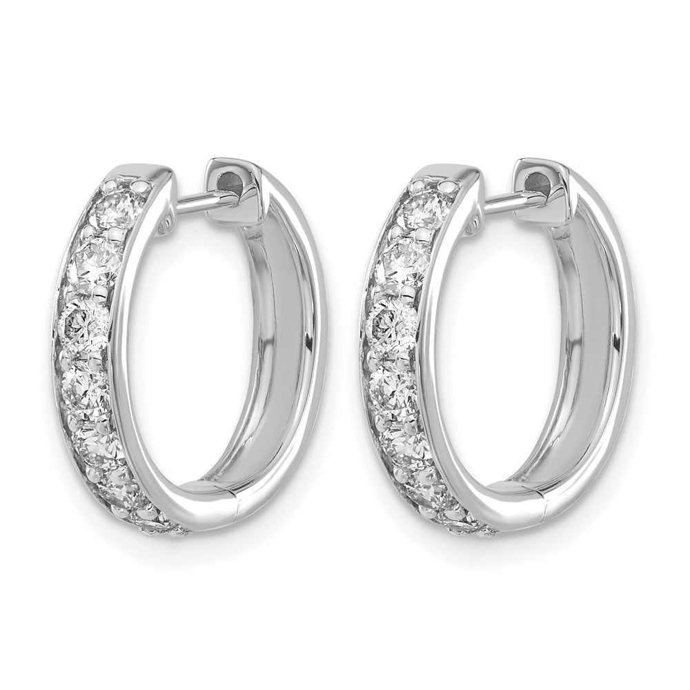 14kw 1ct Lab Grown Diamond VS/SI+ G+ Comp Hinged Hoop Earrings