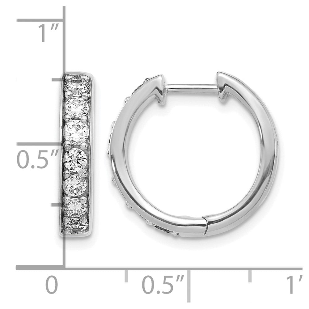 14kw 1ct Lab Grown Diamond VS/SI+ G+ Comp Hinged Hoop Earrings