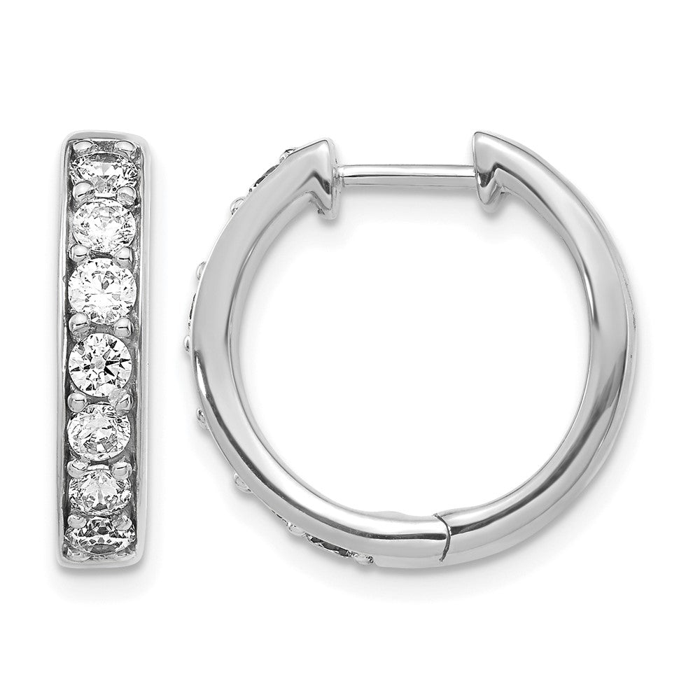 14kw 1ct Lab Grown Diamond VS/SI+ G+ Comp Hinged Hoop Earrings