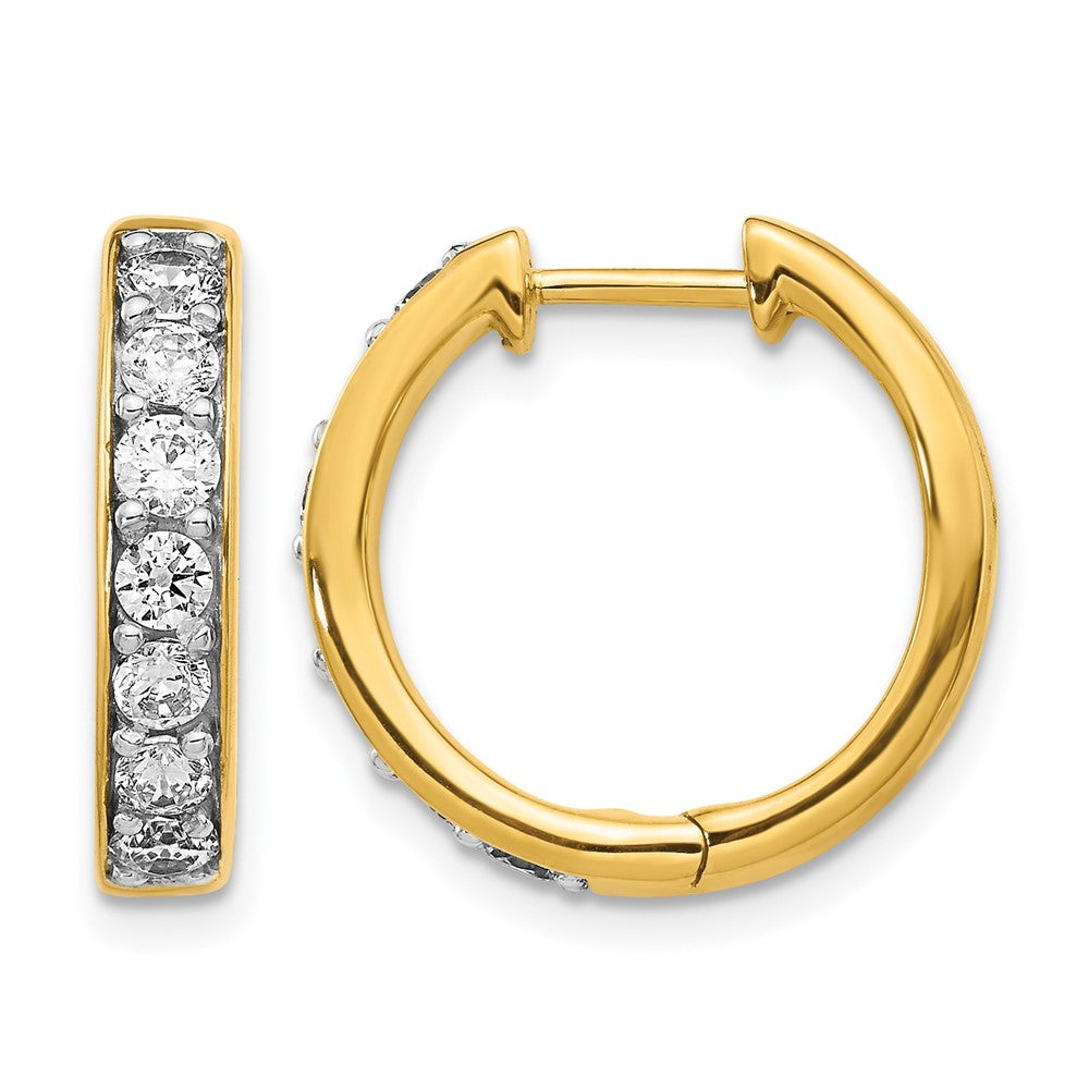 14k 1ct Lab Grown Diamond VS/SI+ G+ Comp Hinged Hoop Earrings