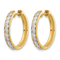 14k 1ct Lab Grown Diamond VS/SI+ G+ Comp Hinged Hoop Earrings