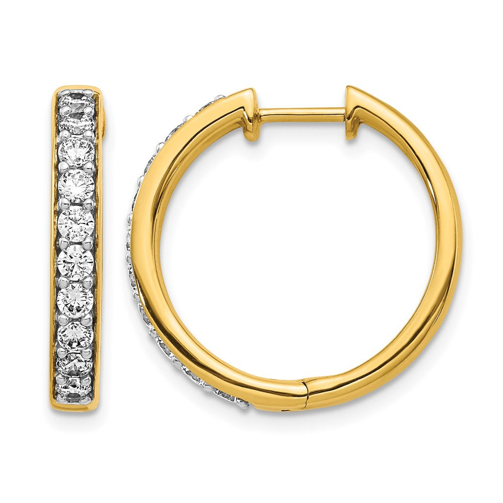 14k 1ct Lab Grown Diamond VS/SI+ G+ Comp Hinged Hoop Earrings