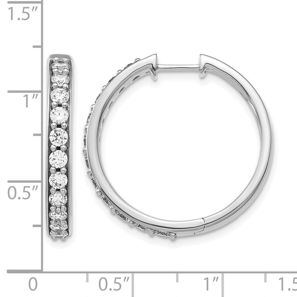 14kw 1 1/2ct Lab Grown Diamond VS/SI+ G+ Comp Hinged Hoop Earrings