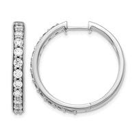 14kw 1 1/2ct Lab Grown Diamond VS/SI+ G+ Comp Hinged Hoop Earrings