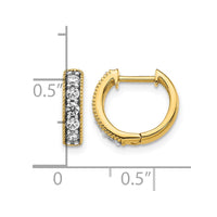 14k 1/3ct Lab Grown Dia VS/SI+ G+ Comp Miligrain Hinged Hoop Earrings