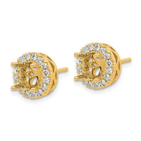 14k 1/2ct Lab Grown Diamond VS/SI+ G+ Semi Round Halo Post Earrings
