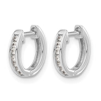 14k White Gold 1/8ct Lab Grown Dia VS/SI+ G+ Comp Hinged Hoop Earrings