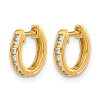 14k 1/8ct Lab Grown Dia VS/SI+ G+ Comp Hinged Hoop Earrings