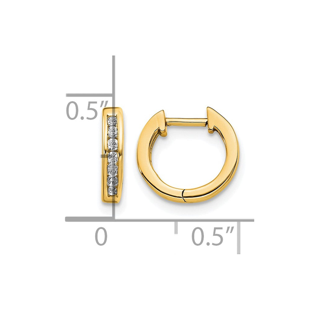 14k 1/8ct Lab Grown Dia VS/SI+ G+ Comp Hinged Hoop Earrings