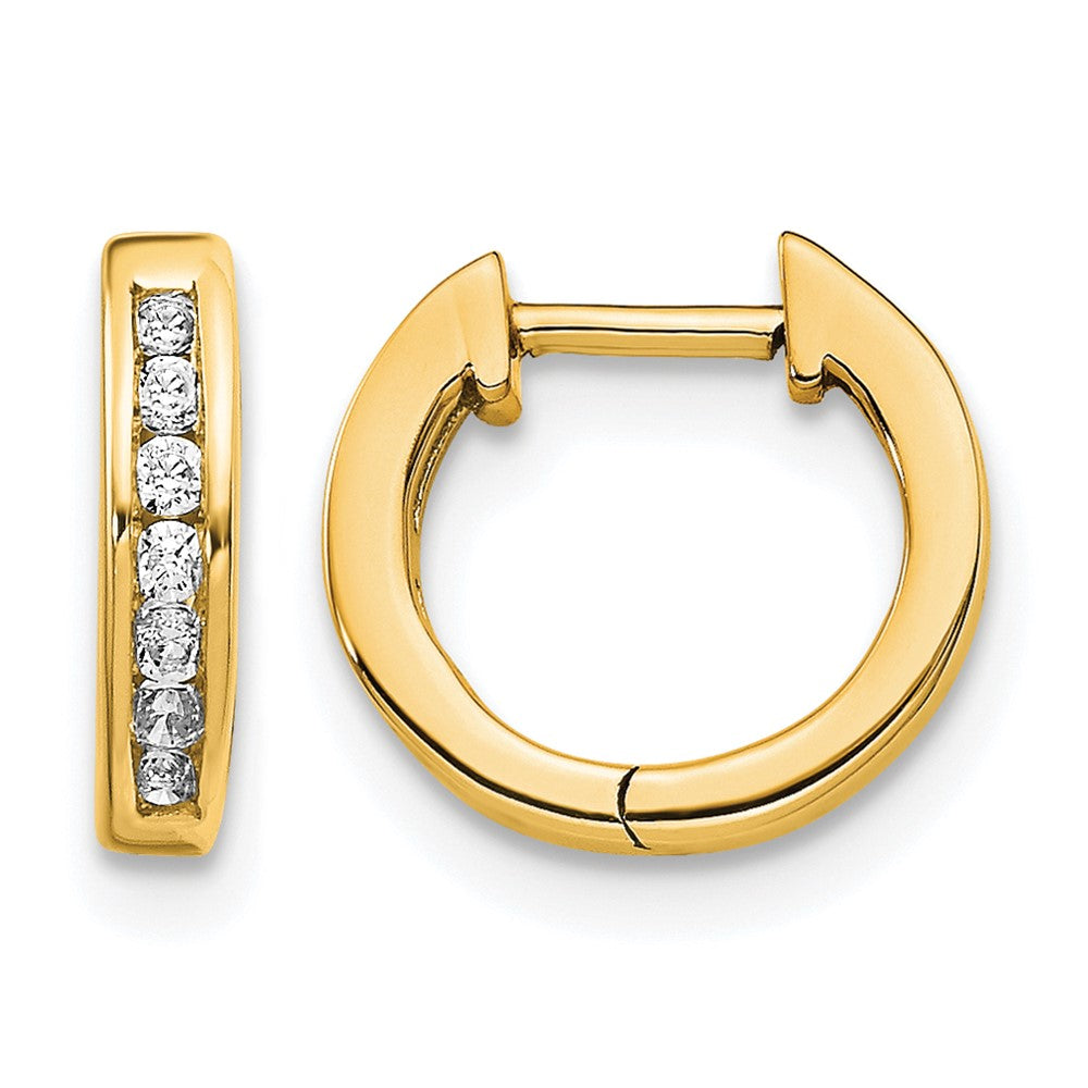 14k 1/8ct Lab Grown Dia VS/SI+ G+ Comp Hinged Hoop Earrings