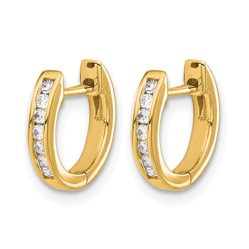 14k 1/8ct Lab Grown Dia VS/SI+ G+ Comp Hinged Hoop Earrings
