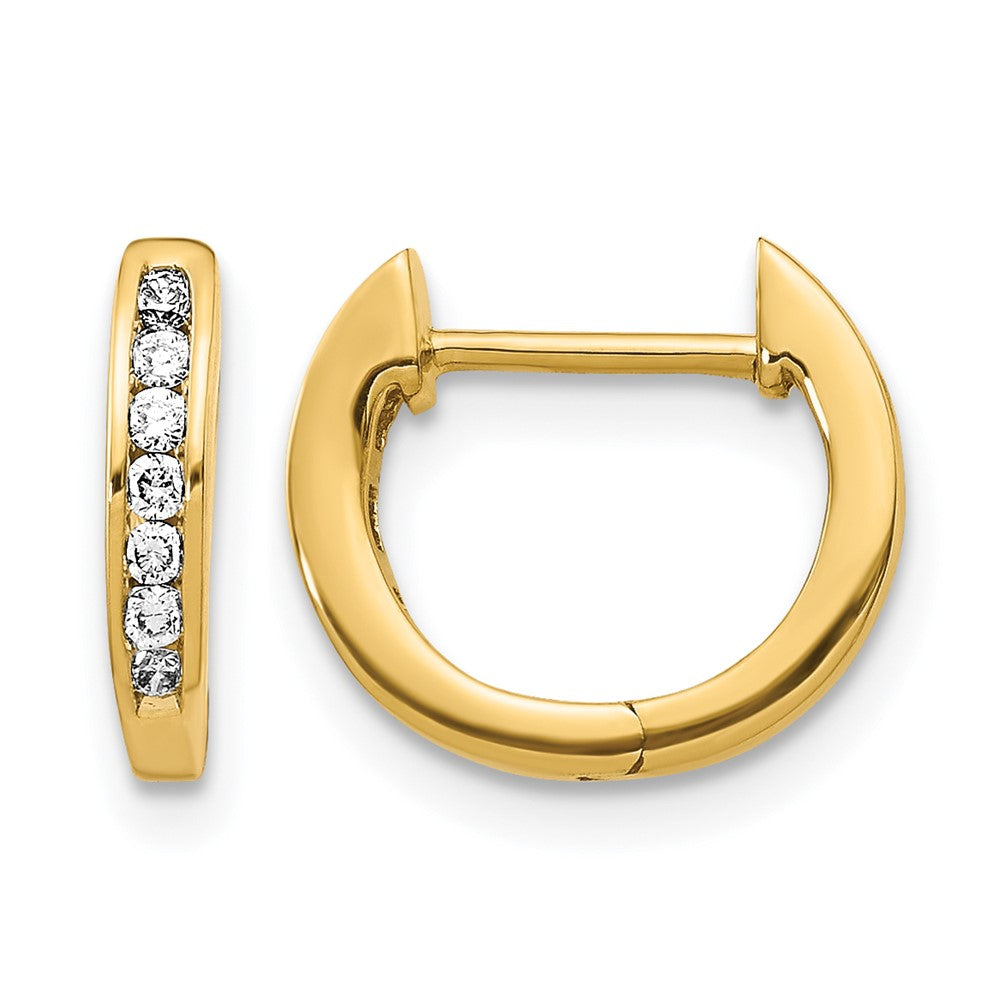 14k 1/8ct Lab Grown Dia VS/SI+ G+ Comp Hinged Hoop Earrings