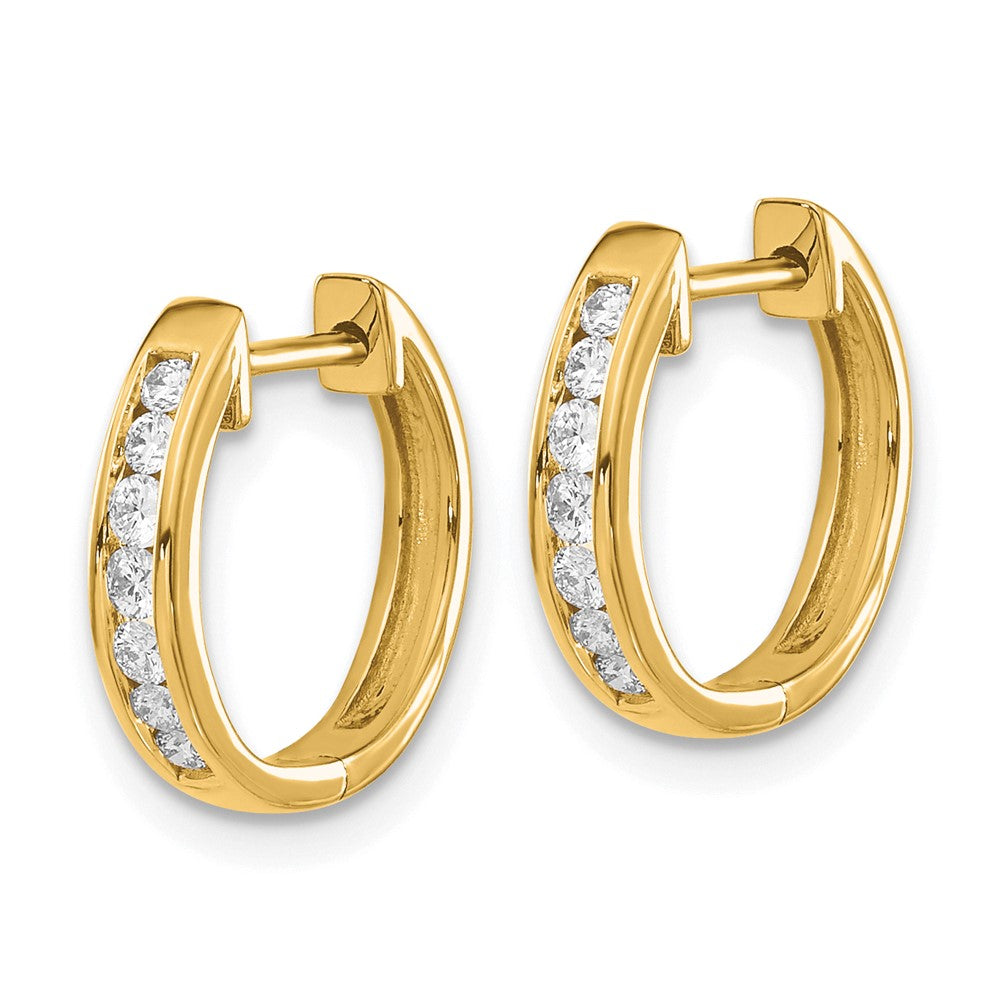 14k 1/4ct Lab Grown Dia VS/SI+ G+ Comp Hinged Hoop Earrings
