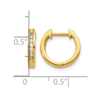 14k 1/4ct Lab Grown Dia VS/SI+ G+ Comp Hinged Hoop Earrings