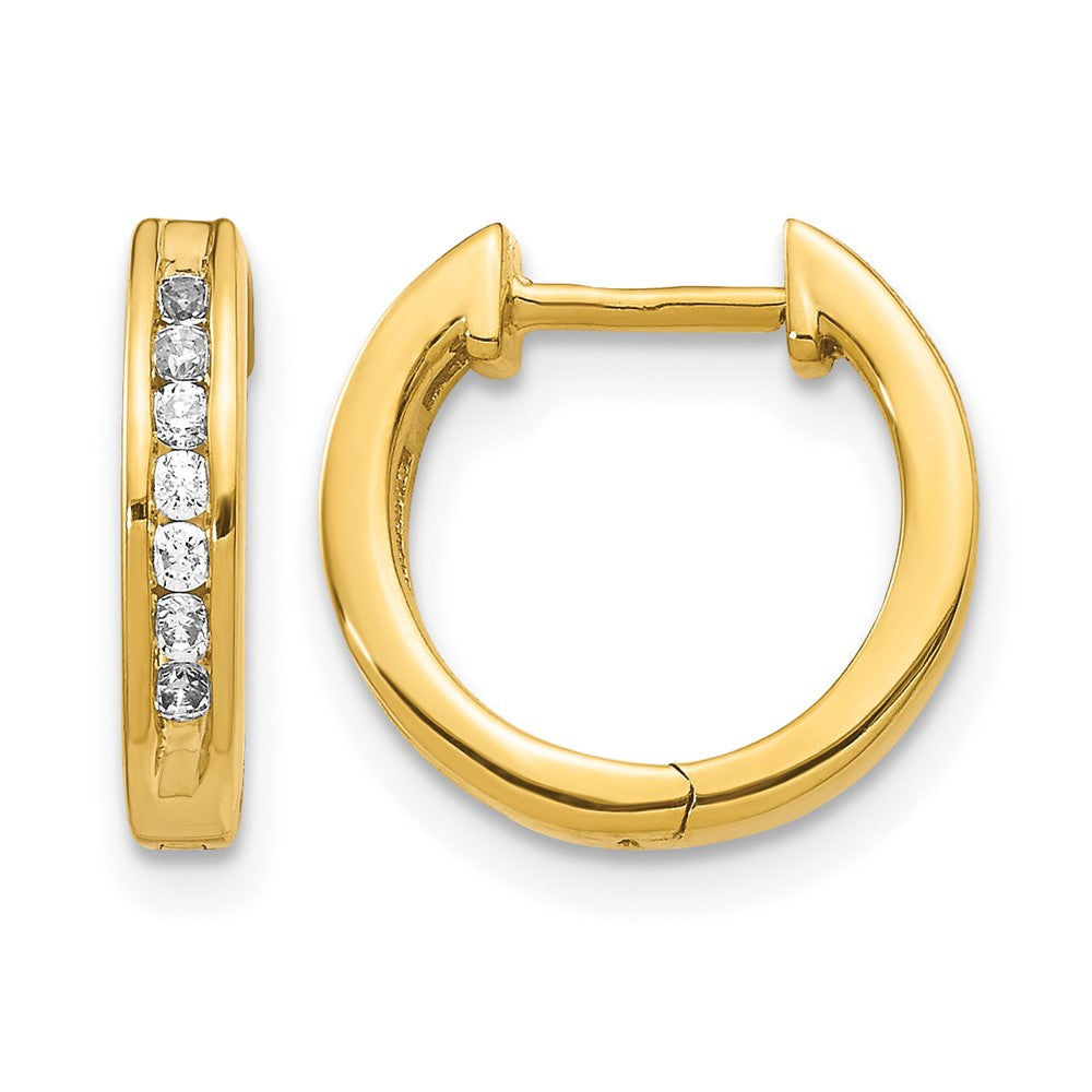 14k 1/4ct Lab Grown Dia VS/SI+ G+ Comp Hinged Hoop Earrings