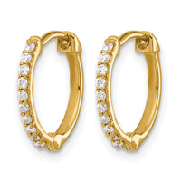 14k 1/5ct Lab Grown Dia VS/SI+ G+ Comp Hinged Hoop Earrings