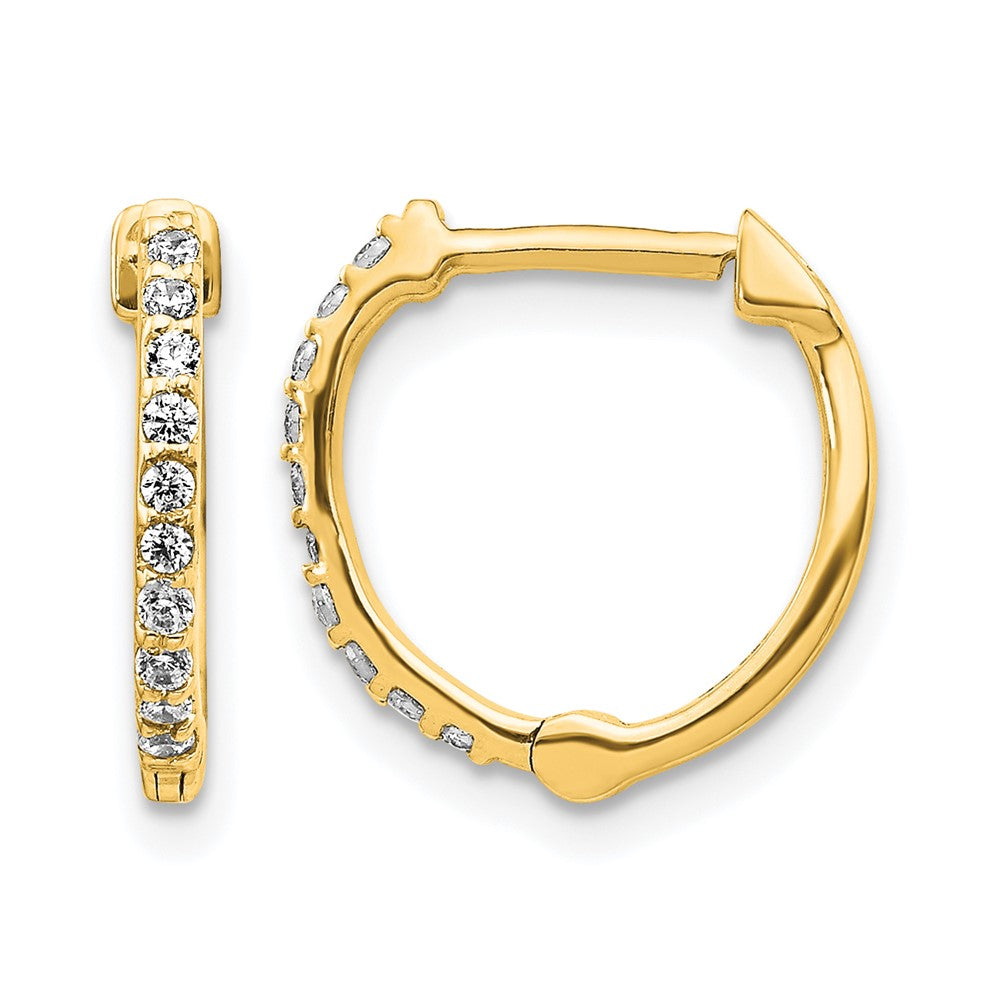 14k 1/5ct Lab Grown Dia VS/SI+ G+ Comp Hinged Hoop Earrings