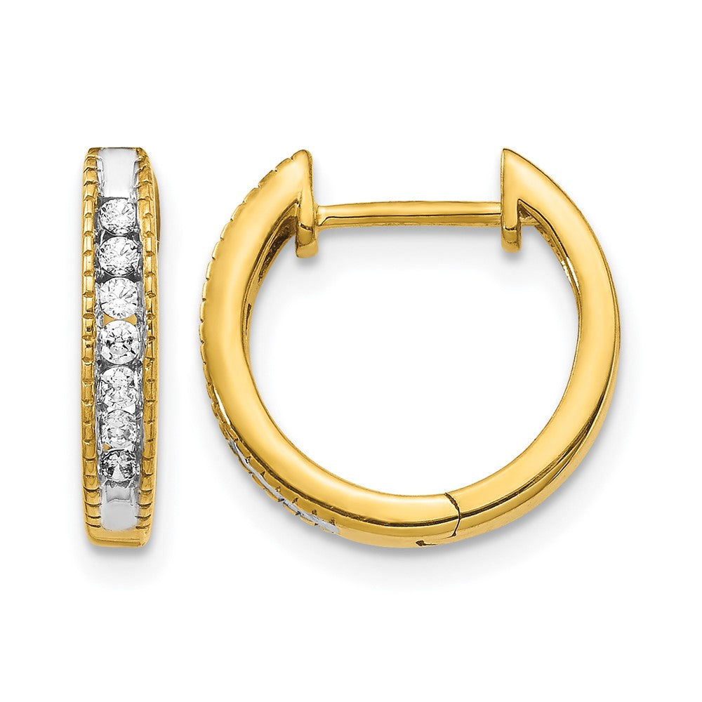 14k 1/5ct Lab Grown Diamond VS/SI+ G+ Comp Hinged Hoop Earrings