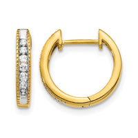 14k 1/5ct Lab Grown Diamond VS/SI+ G+ Comp Hinged Hoop Earrings