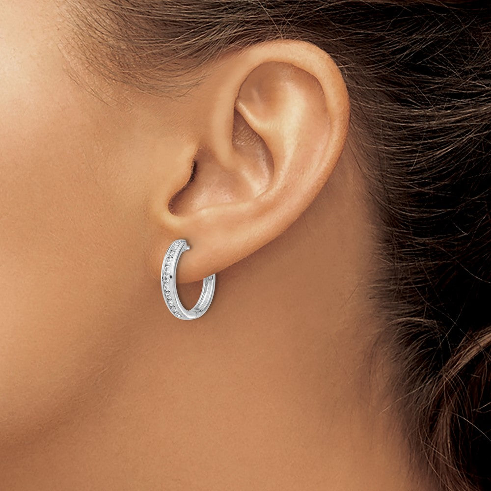 14kw 3/8ct Lab Grown Diamond VS/SI+ G+ Comp Hinged Hoop Earrings