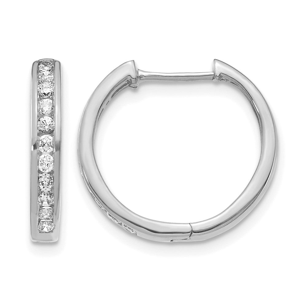 14kw 3/8ct Lab Grown Diamond VS/SI+ G+ Comp Hinged Hoop Earrings