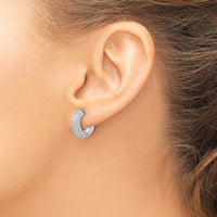 14kw 1 1/5ct Lab Grown Diamond VS/SI+ G+ Comp Hinged Hoop Earrings