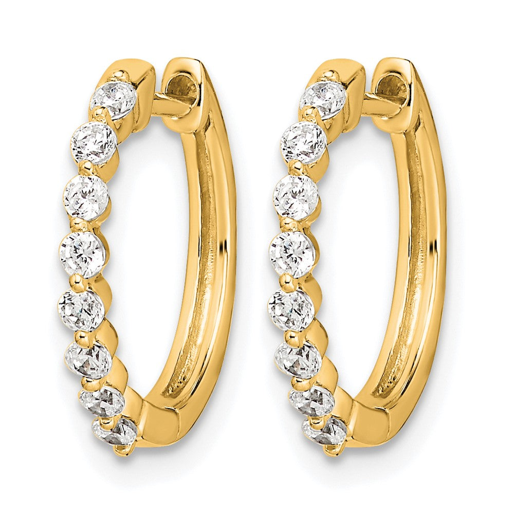 10k 1/3 ct Lab Grown Diamond VS/SI+ G+ Comp. Hinged Hoop Earrings