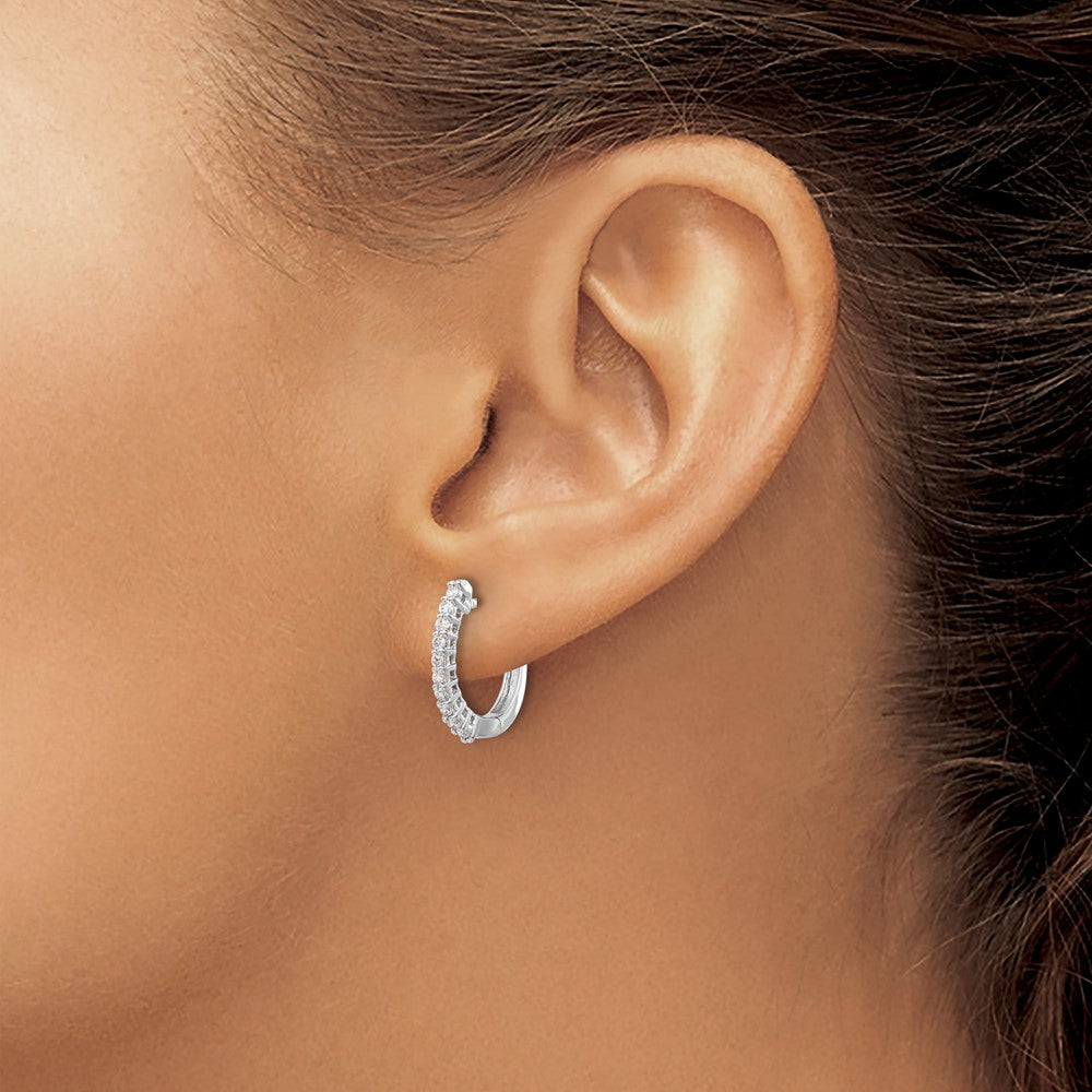 14kw 1/4ct Lab Grown Diamond VS/SI+ G+ Comp Hinged Hoop Earrings