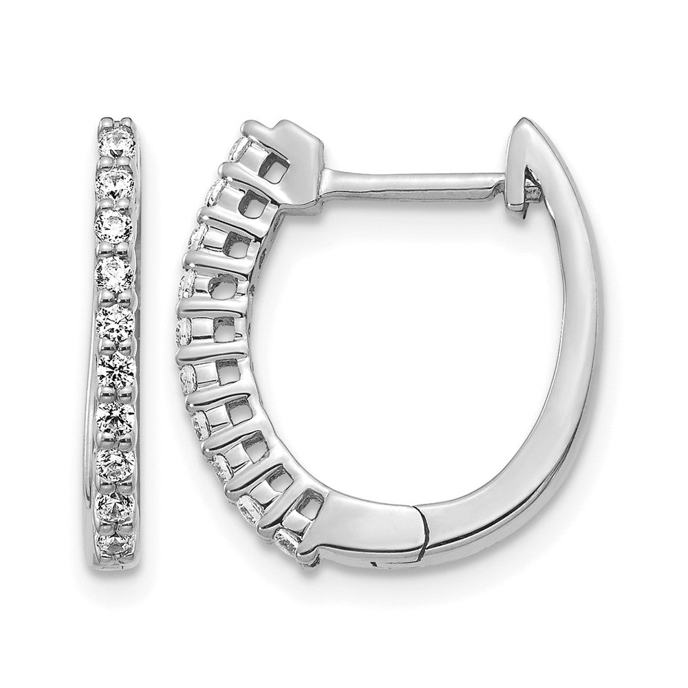 14kw 1/4ct Lab Grown Diamond VS/SI+ G+ Comp Hinged Hoop Earrings
