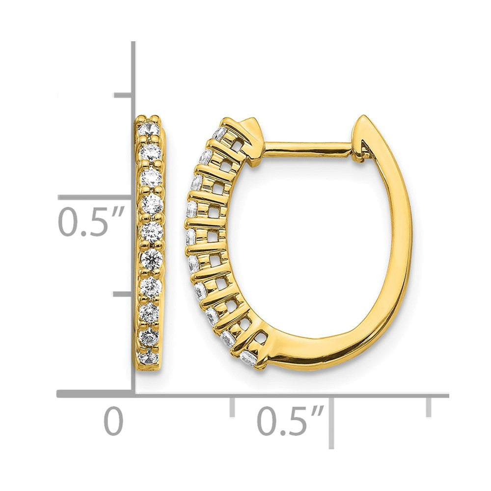 14k 1/3ct Lab Grown Diamond VS/SI+ G+ Comp Hinged Hoop Earrings
