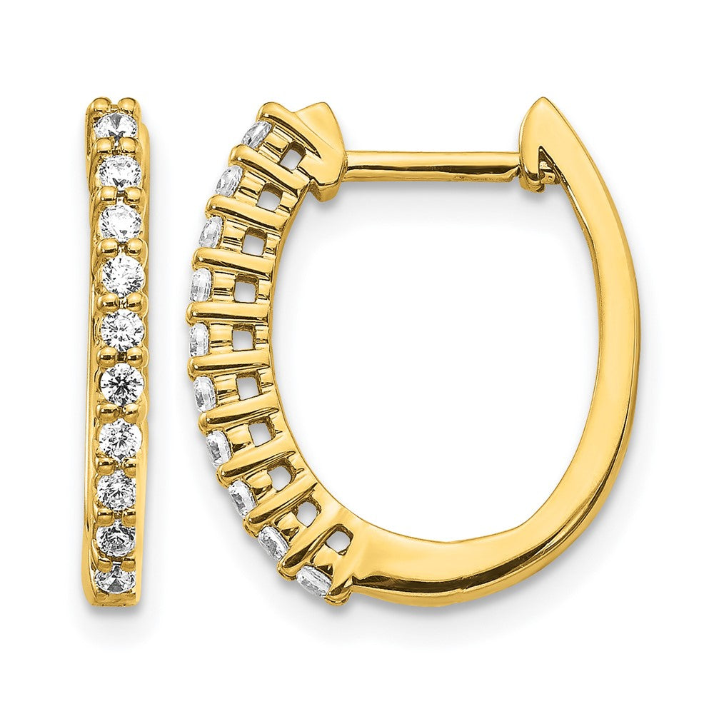14k 1/3ct Lab Grown Diamond VS/SI+ G+ Comp Hinged Hoop Earrings