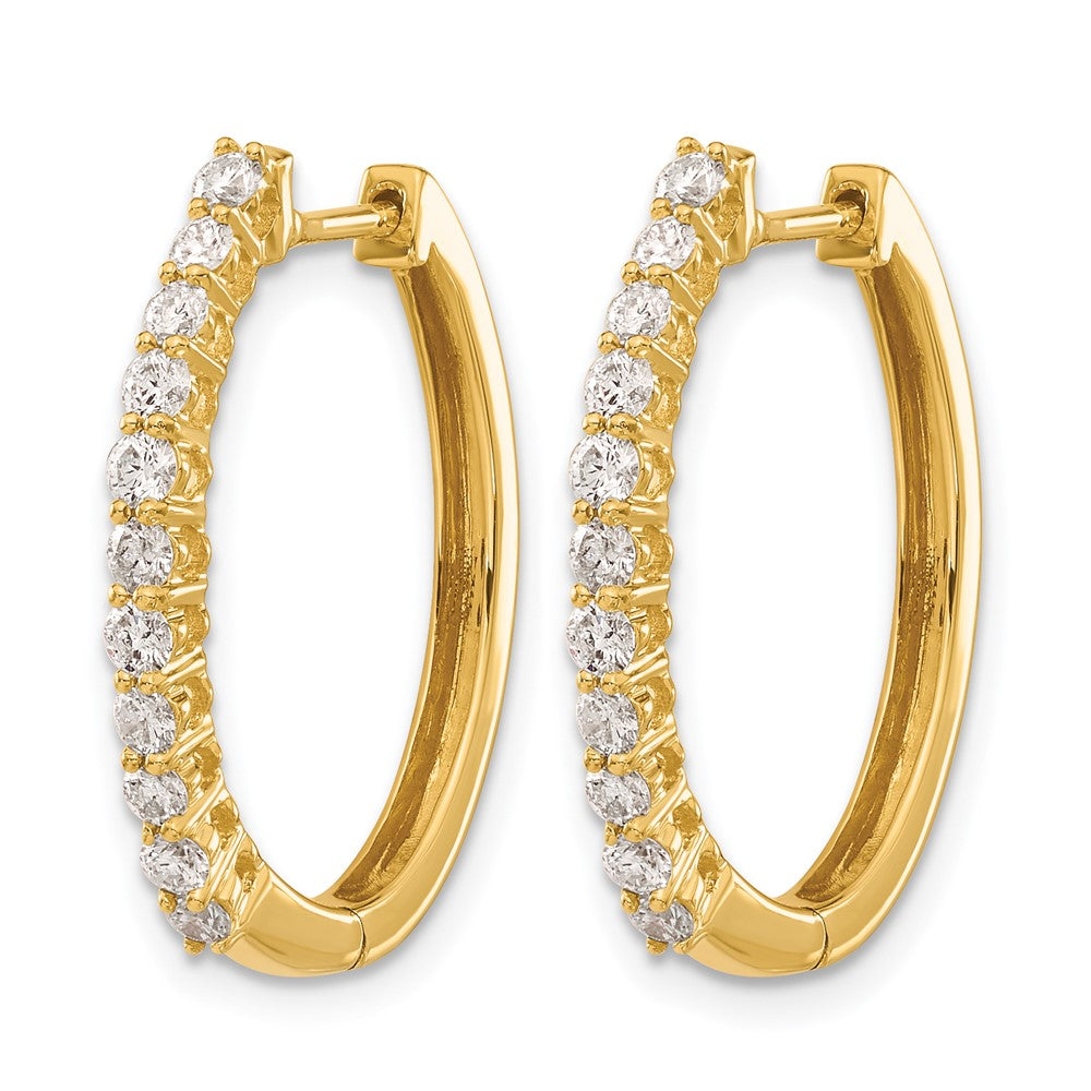 14k 3/4ct Lab Grown Diamond VS/SI+ G+ Comp Hinged Hoop Earrings