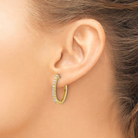 14k 3/4ct Lab Grown Diamond VS/SI+ G+ Comp Hinged Hoop Earrings