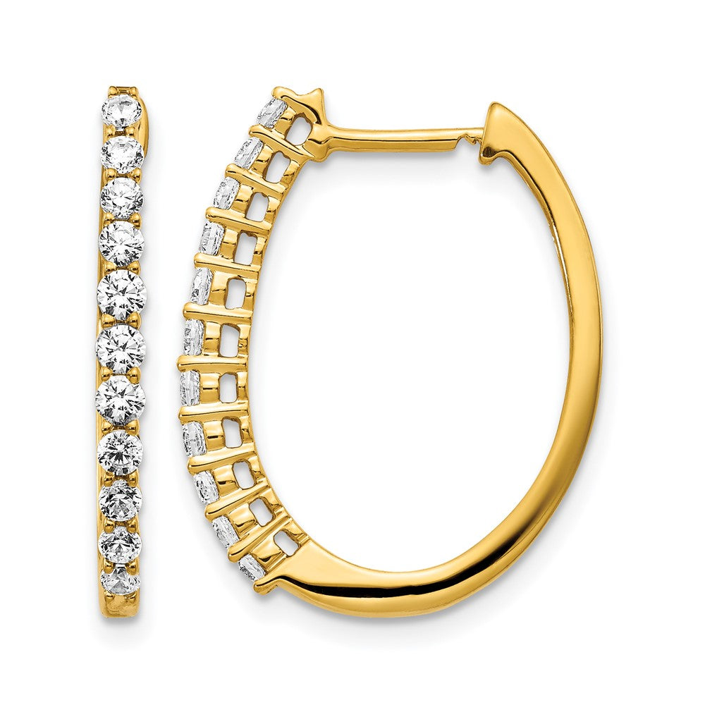 14k 3/4ct Lab Grown Diamond VS/SI+ G+ Comp Hinged Hoop Earrings