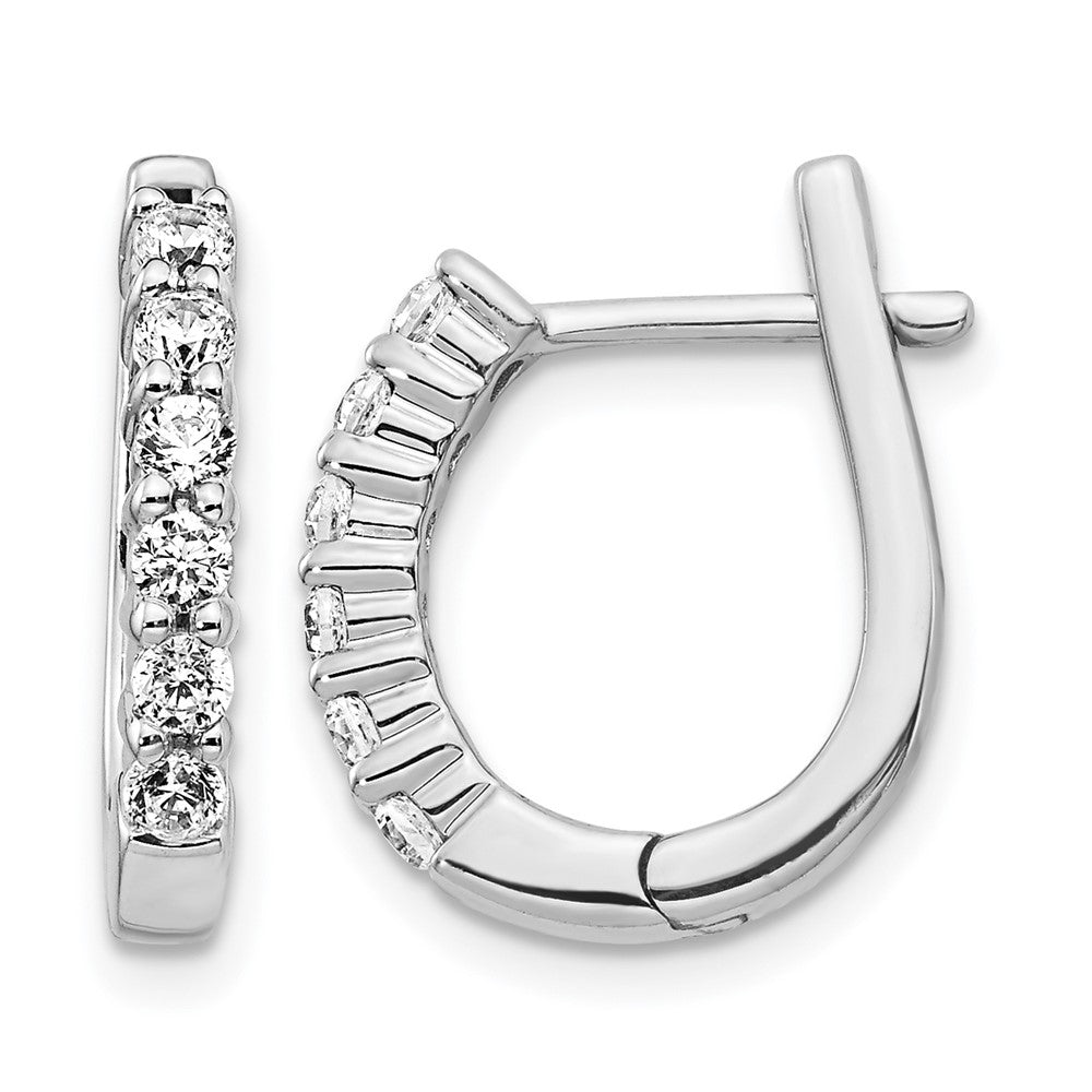 14kw 1/2ct Lab Grown Diamond VS/SI+ G+ Comp Hinged Hoop Earrings