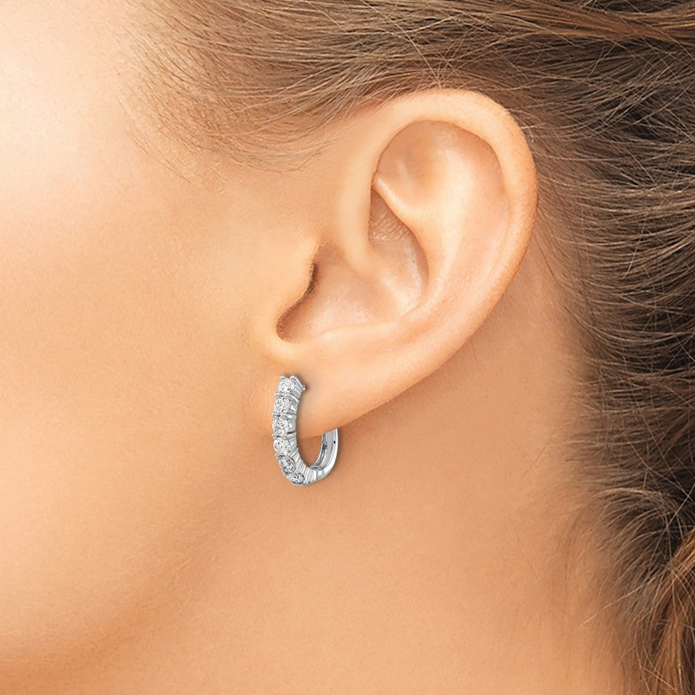 14kw 1ct Lab Grown Diamond VS/SI+ G+ Comp Hinged Hoop Earrings