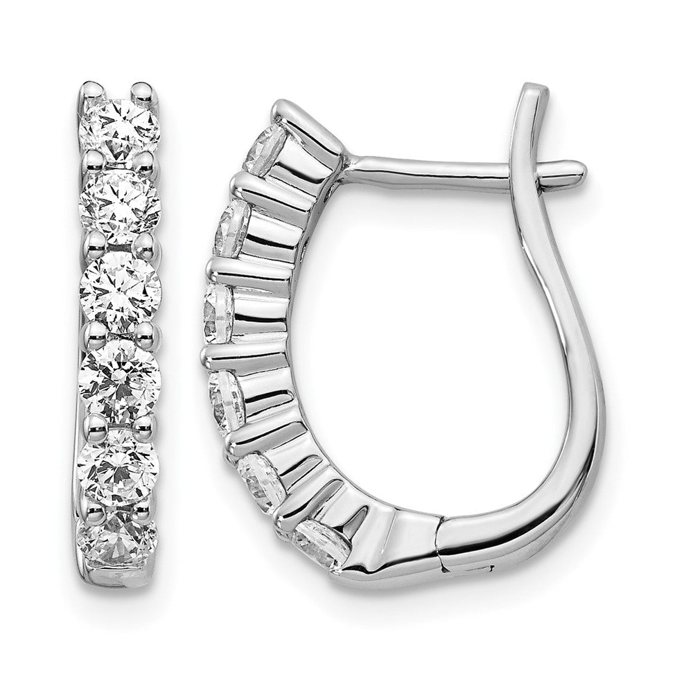 14kw 1ct Lab Grown Diamond VS/SI+ G+ Comp Hinged Hoop Earrings