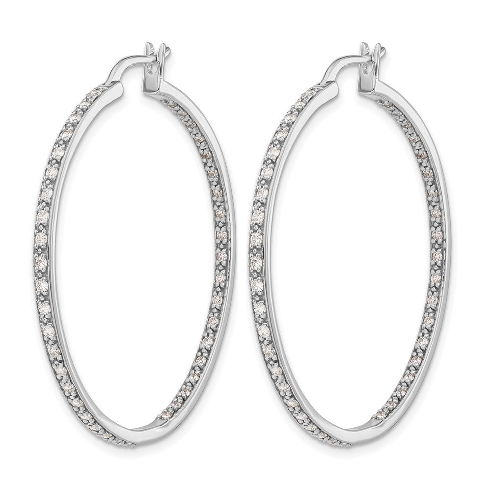 14kw 7/8ct Lab Grown Diamond VS/SI+ G+ Comp In/Out Hoop Earrings