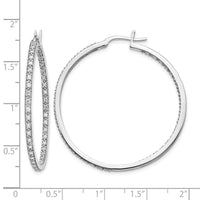 14kw 7/8ct Lab Grown Diamond VS/SI+ G+ Comp In/Out Hoop Earrings