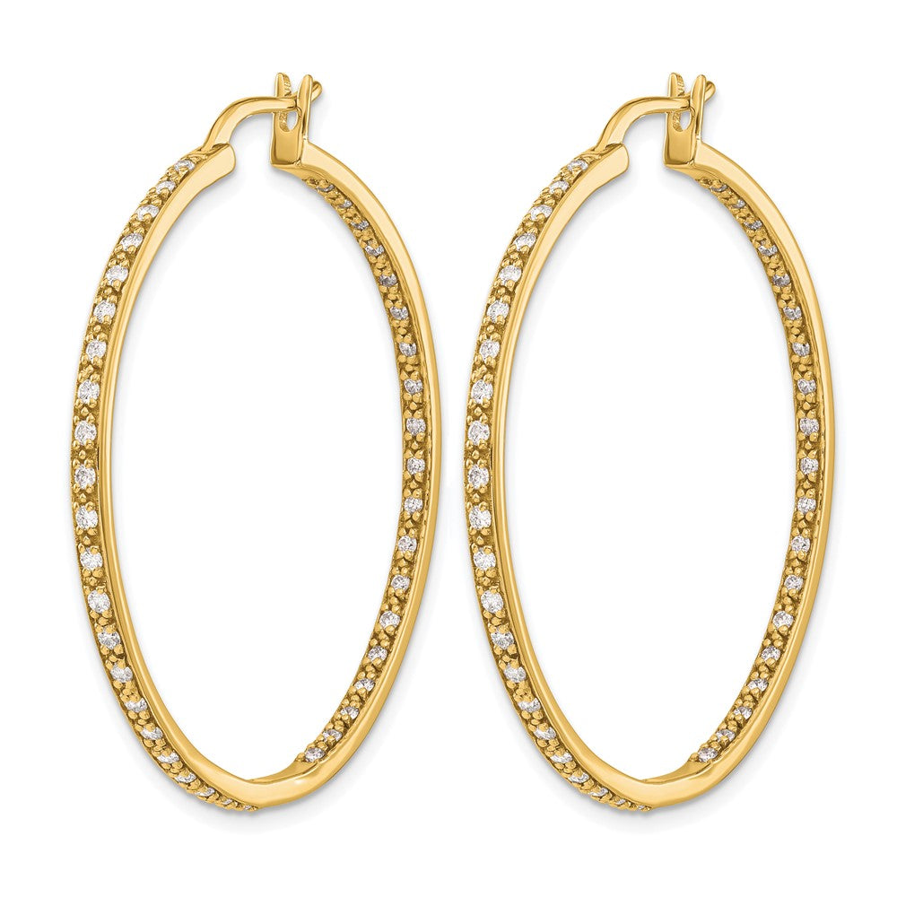 14k 7/8ct Lab Grown Diamond VS/SI+ G+ Comp In/Out Hoop Earrings