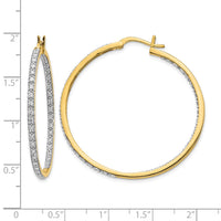 14k 7/8ct Lab Grown Diamond VS/SI+ G+ Comp In/Out Hoop Earrings