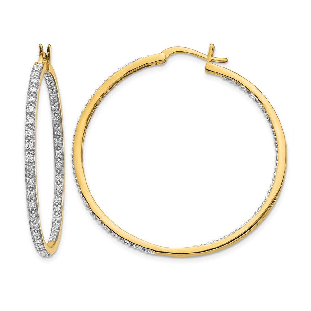 14k 7/8ct Lab Grown Diamond VS/SI+ G+ Comp In/Out Hoop Earrings