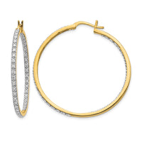 14k 7/8ct Lab Grown Diamond VS/SI+ G+ Comp In/Out Hoop Earrings